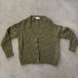 Acote Women’s Green Button Up Sweater | 1